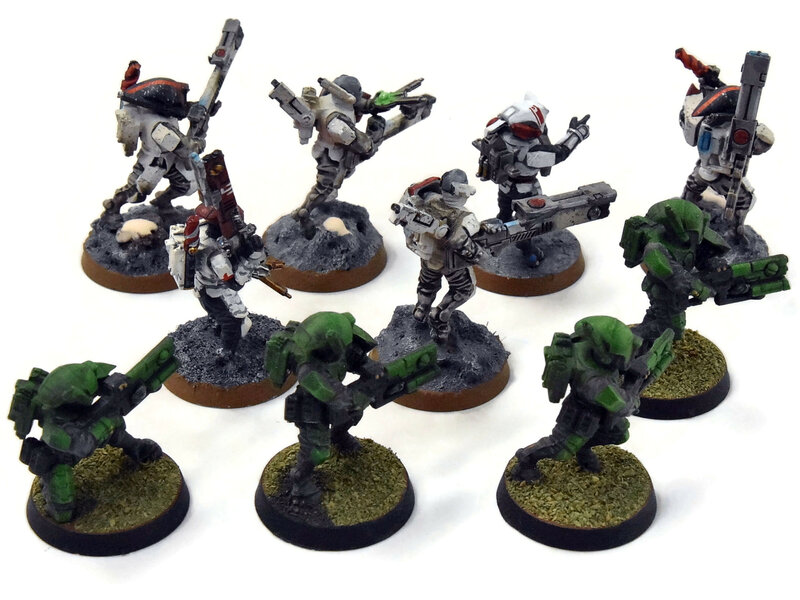 Games Workshop TAU EMPIRE 10 Fire Warriors #8 MIX PAINT Warhammer 40K