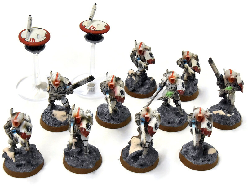 Games Workshop TAU EMPIRE 10 Fire Warriors #4 WELL PAINTED Warhammer 40K