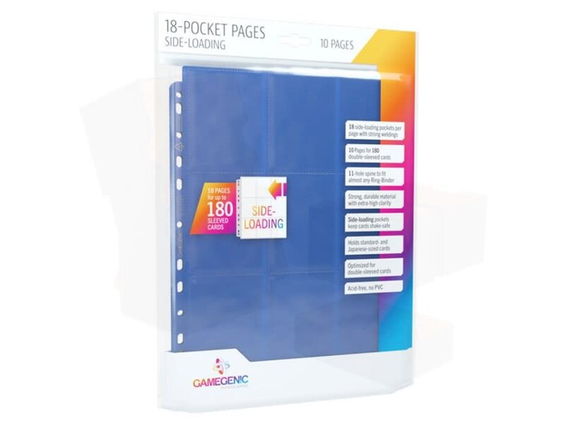 Gamegenic Pages - Sideloading 18-Pocket Display - Blue (50)