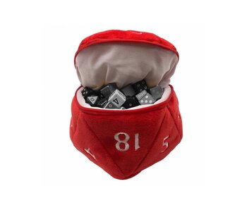 D20 Plush Dice Bag Red