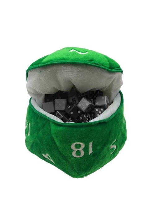 D20 Plush Dice Bag Forest Green