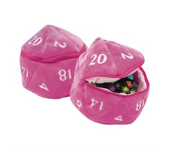 D20 Plush Dice Bag Hot Pink