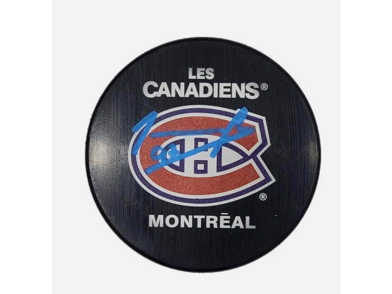 Joshua Roy Autographed Puck - Les Canadiens de Montréal