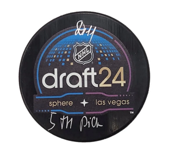 Ivan Demidov Autographed & Inscribed Puck - Draft