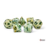 Chessex Mega-hedral 7-Die Set Marble Green / Dark Green Chessex Dice (CHX22409)