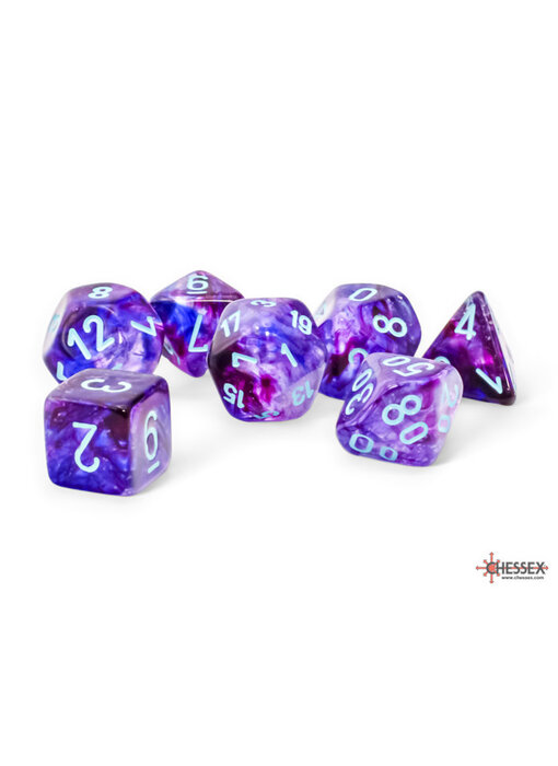 Mega-hedral 7-Die Set Nebula Nocturnal / Turquoise Chessex Dice (CHX22557)