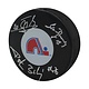 Stastny Brothers Autographed Puck - Logo