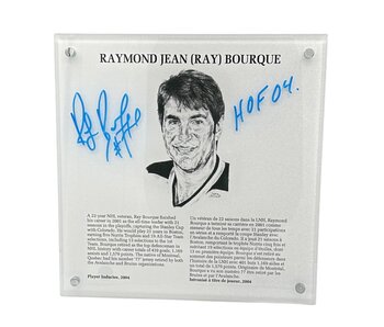 Raymond Bourque Autographed & Inscribed NHL Legends HOF Plaque
