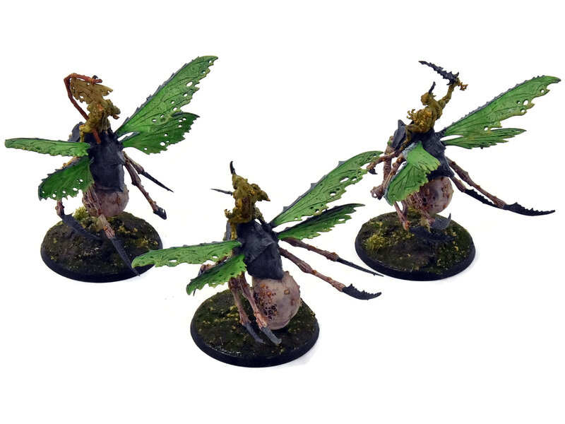 Games Workshop MAGGOTKIN OF NURGLE 3 Plague Drones #2 WELL PAINTED Sigmar