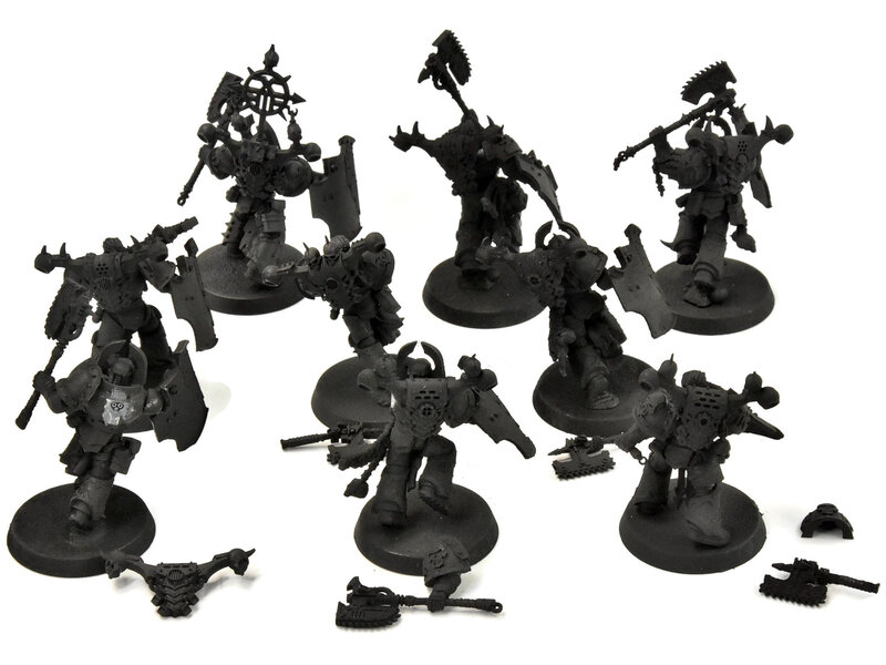 Games Workshop SLAVES TO DARKNESS 9 Khorne Berzerkers #1 converted with shields Sigmar