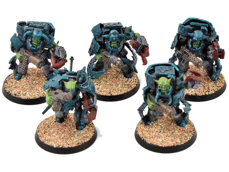 ORKS 5 Nobz In Mega Armour Converted #1 Warhammer 40K