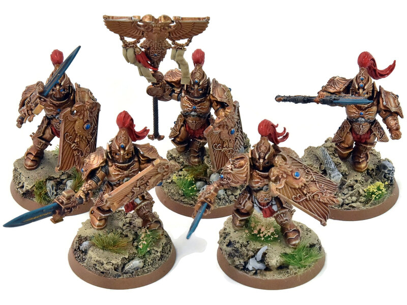Games Workshop ADEPTUS CUSTODES 5 Custodian Guards Squad #4 PRO PAINTED Warhammer 40K