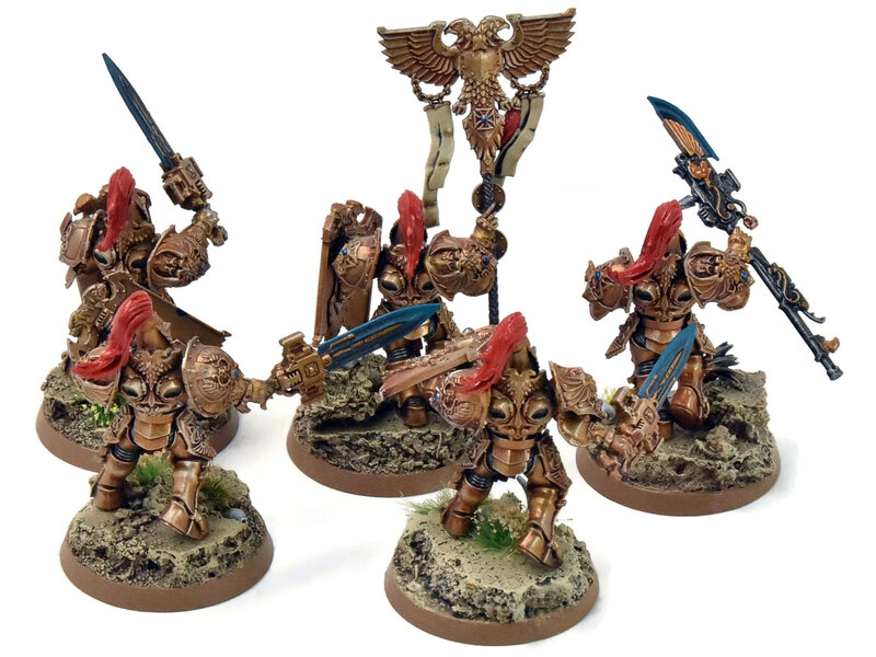 Games Workshop ADEPTUS CUSTODES 5 Custodian Guards Squad #4 PRO PAINTED Warhammer 40K
