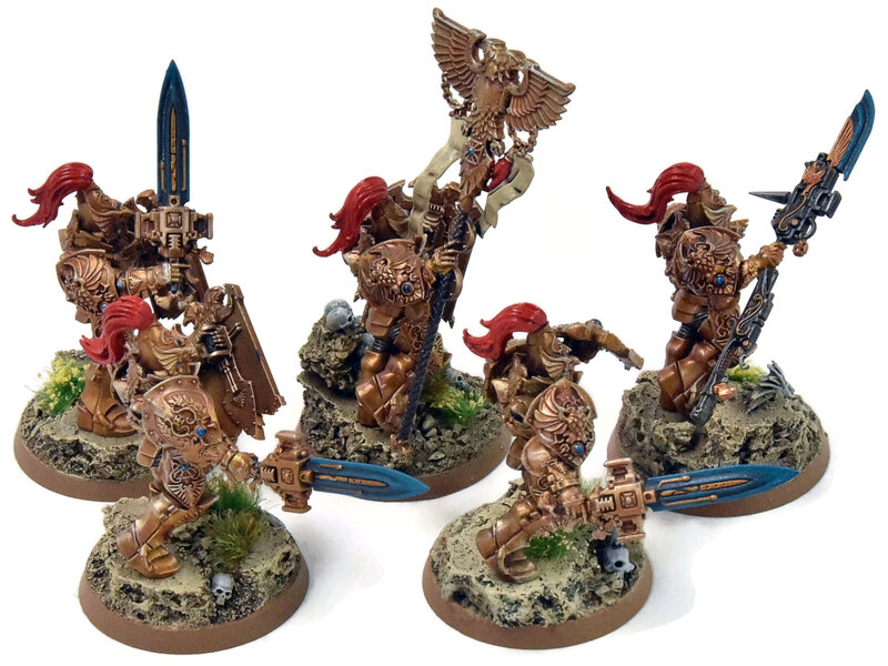 Games Workshop ADEPTUS CUSTODES 5 Custodian Guards Squad #4 PRO PAINTED Warhammer 40K