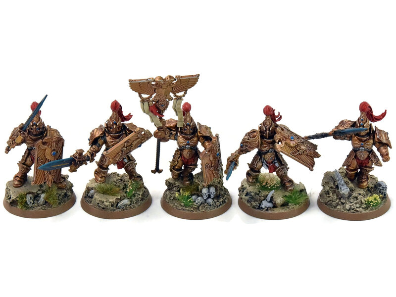Games Workshop ADEPTUS CUSTODES 5 Custodian Guards Squad #4 PRO PAINTED Warhammer 40K