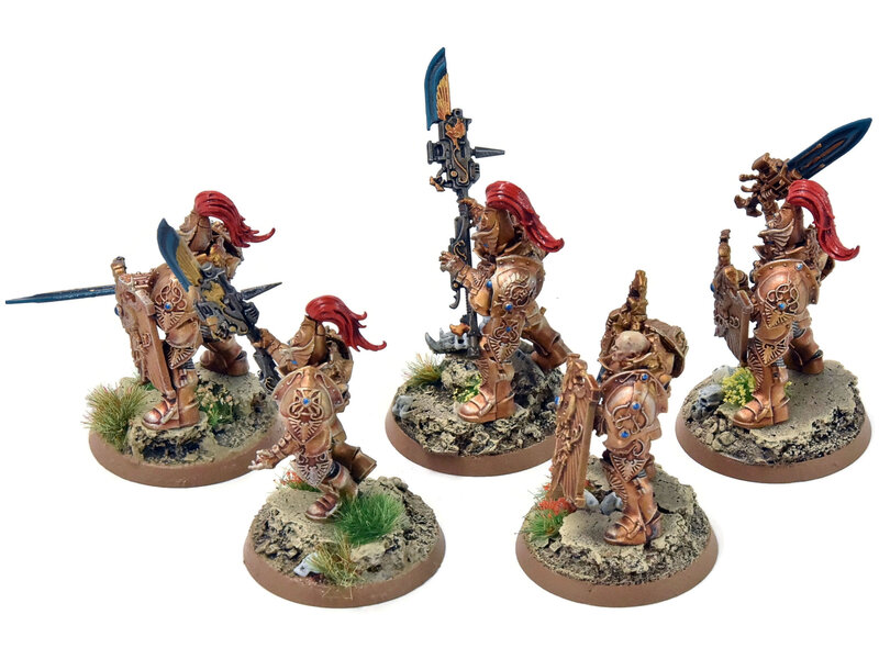 Games Workshop ADEPTUS CUSTODES 5 Custodian Guards Squad #2 PRO PAINTED Warhammer 40K