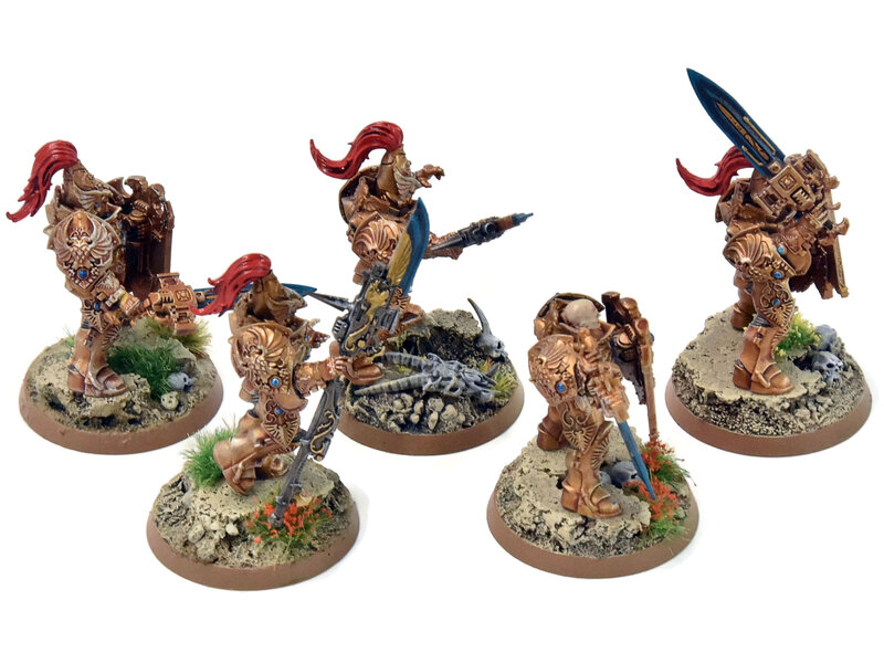 Games Workshop ADEPTUS CUSTODES 5 Custodian Guards Squad #2 PRO PAINTED Warhammer 40K