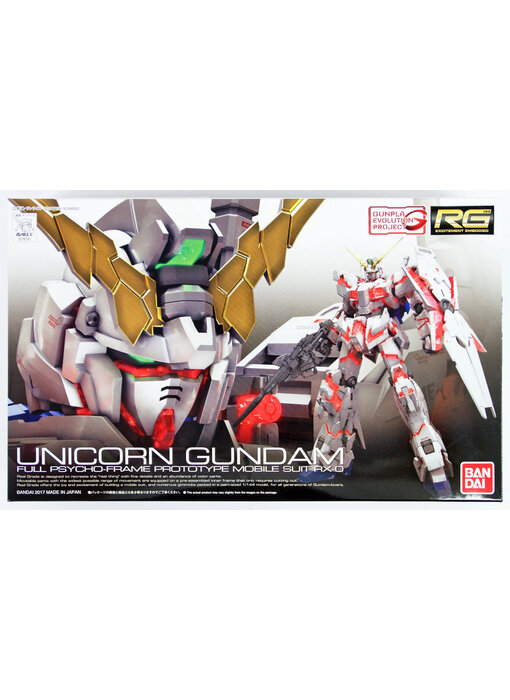 Bandai RG 1/144 #25 Unicorn Gundam Full Psycho-Frame Prototype Mobile Suit RX-0 Gundam UC