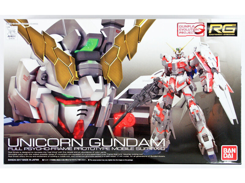 Bandai Bandai RG 1/144 #25 Unicorn Gundam Full Psycho-Frame Prototype Mobile Suit RX-0 Gundam UC