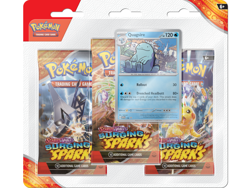 Pokémon Trading cards Pokemon Sv8 Surging Sparks 3pk Blister