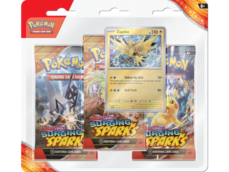 Pokémon Trading cards Pokemon Sv8 Surging Sparks 3pk Blister