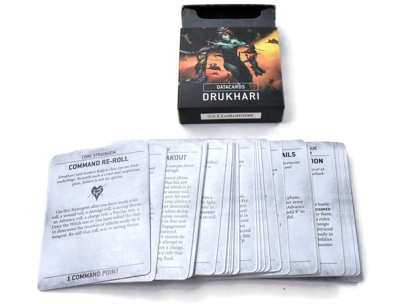 Games Workshop DRUKHARI Datacards USED Mint Condition Warhammer 40K