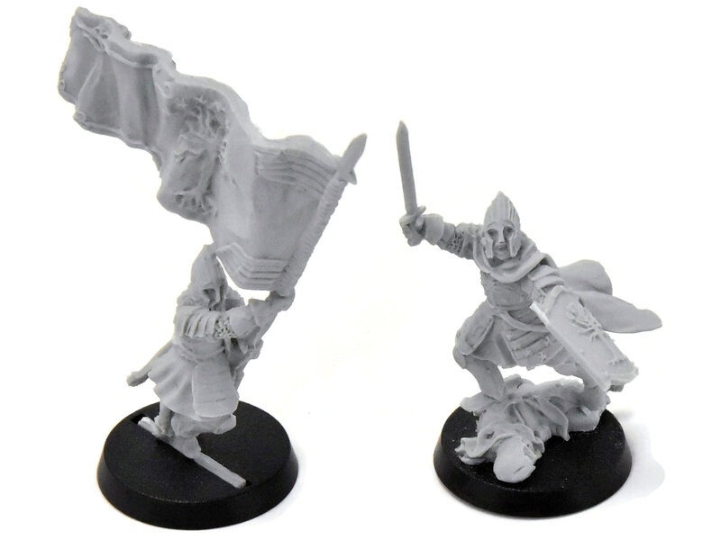 Games Workshop MIDDLE-EARTH Minas Tirith Gondor Command Captain & Banner #1 Finecast LOTR