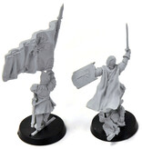 Games Workshop MIDDLE-EARTH Minas Tirith Gondor Command Captain & Banner #1 Finecast LOTR