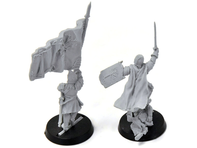 Games Workshop MIDDLE-EARTH Minas Tirith Gondor Command Captain & Banner #1 Finecast LOTR