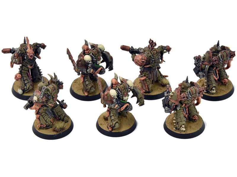 Games Workshop DEATH GUARD 7 Plague Marines #1 WELL PAINTED Warhammer 40K