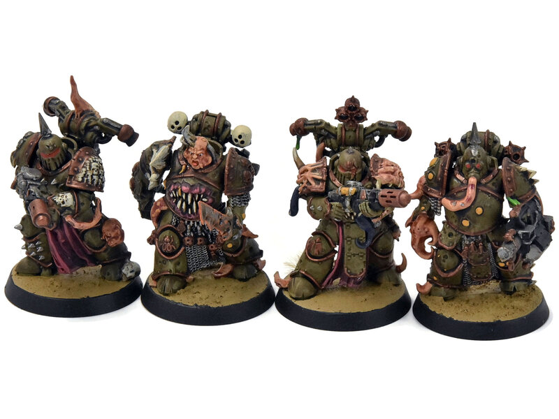 Games Workshop DEATH GUARD 7 Plague Marines #1 WELL PAINTED Warhammer 40K