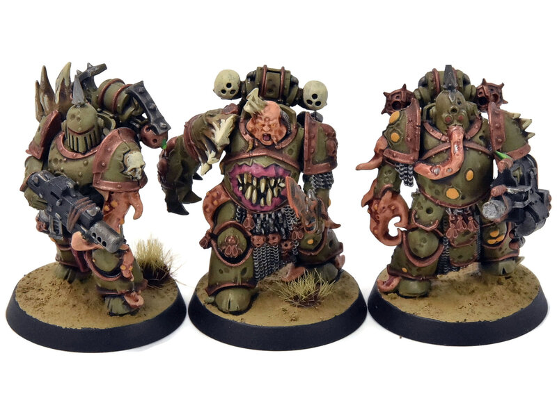 Games Workshop DEATH GUARD 7 Plague Marines #1 WELL PAINTED Warhammer 40K