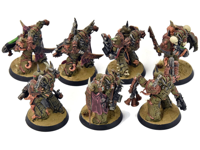 Games Workshop DEATH GUARD 7 Plague Marines #3 WELL PAINTED Warhammer 40K