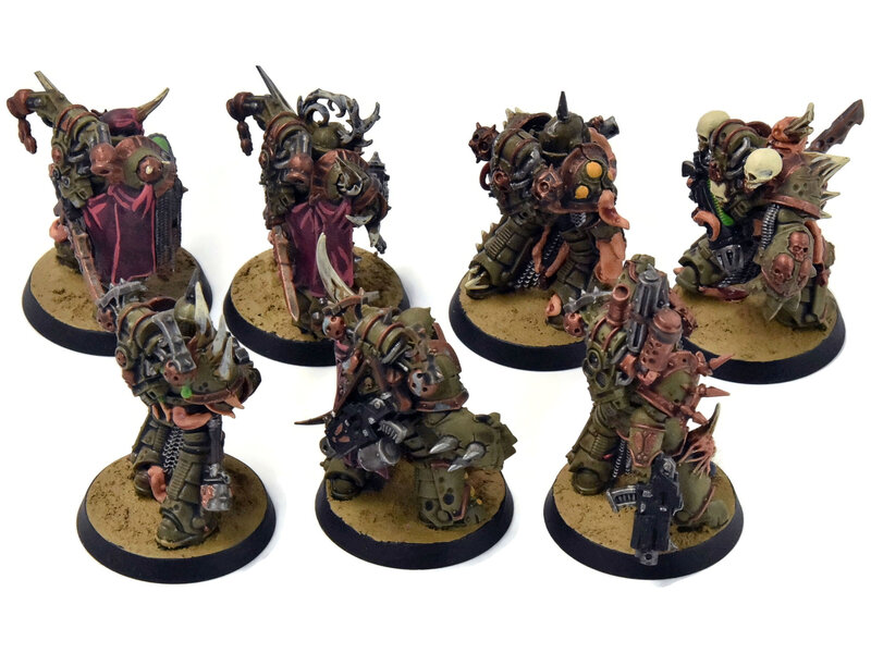 Games Workshop DEATH GUARD 7 Plague Marines #3 WELL PAINTED Warhammer 40K