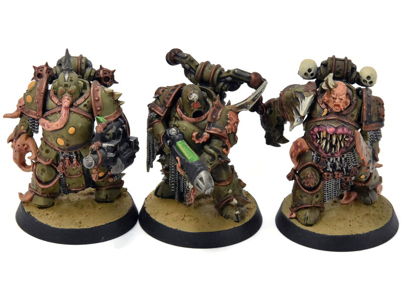 Games Workshop DEATH GUARD 7 Plague Marines #4 WELL PAINTED Warhammer 40K