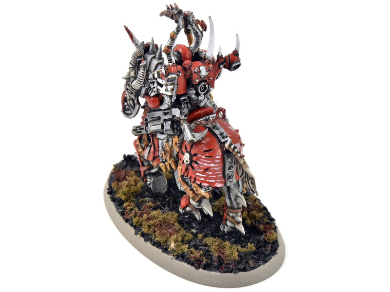 Games Workshop CHAOS SPACE MARINES Chaos Lord on bike converted #1 WELL PAINTED Warhammer 40K