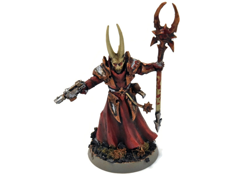 Games Workshop CHAOS SPACE MARINES Chaos sorcerer converted #2 WELL PAINTED Warhammer 40K