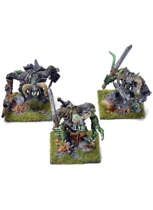 BEASTMEN 3 Chaos Trolls #2 WELL PAINTED Metal