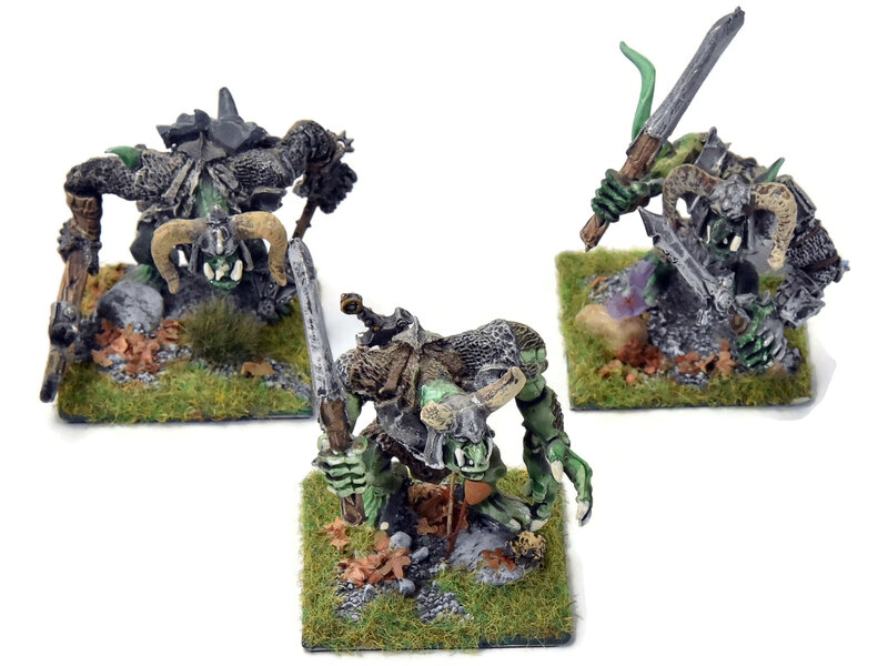 Games Workshop BEASTMEN 3 Chaos Trolls #2 WELL PAINTED Metal