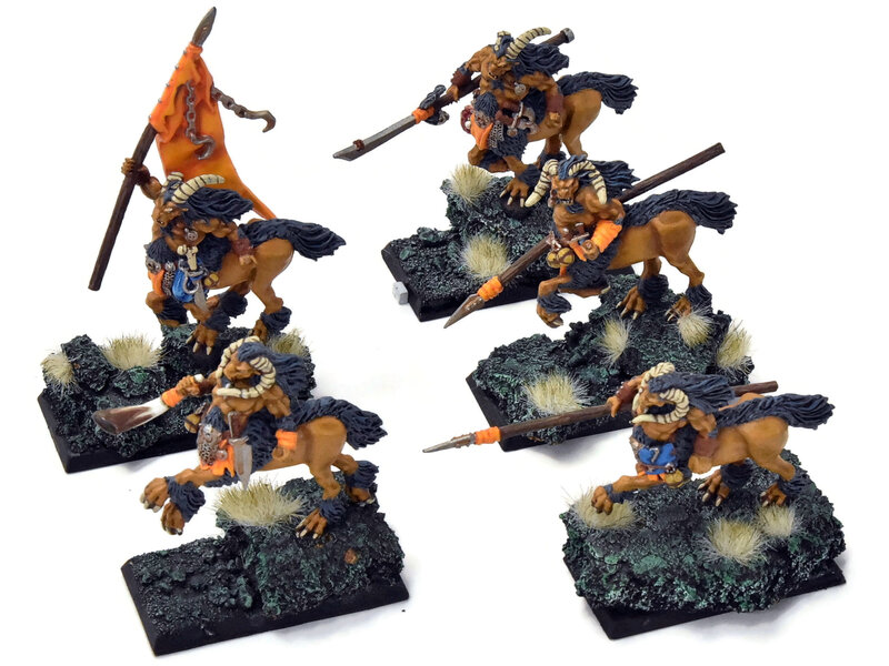 Games Workshop BEASTMEN 5 Centigor Herds #3 WELL PAINTED Metal