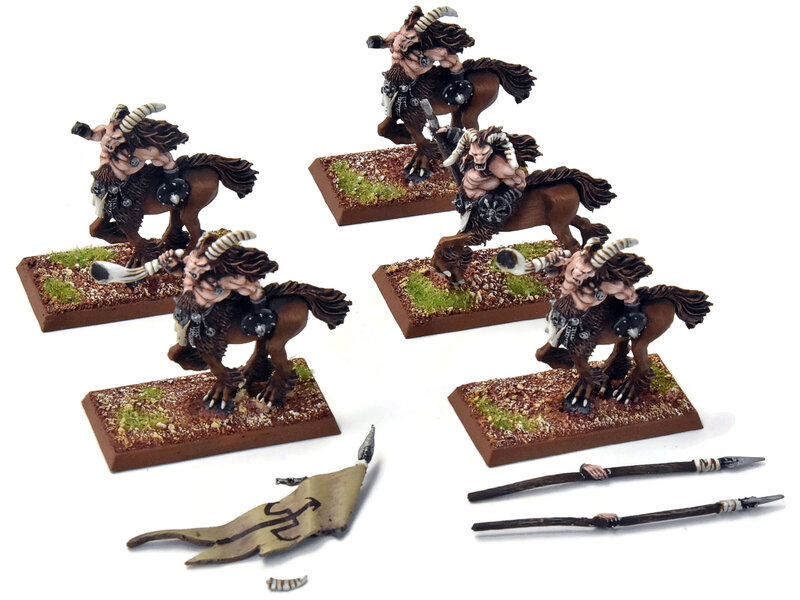 Games Workshop BEASTMEN 5 Centigor Herds #2 PRO PAINTED Metal reassembly missing some horns