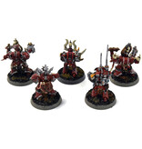 Games Workshop CHAOS SPACE MARINES World Eaters 5 Chaos Space Marines #2 WELL PAINTED 40K