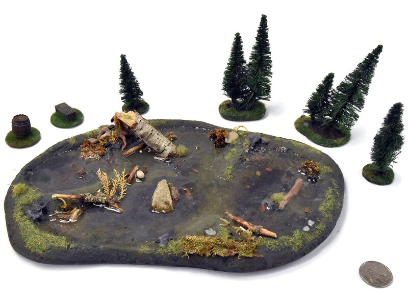 WARGAMING Pond Custom Scenery With Trees #1