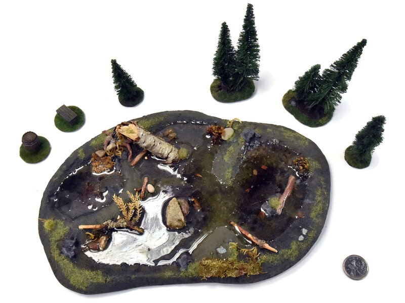 WARGAMING Pond Custom Scenery With Trees #1