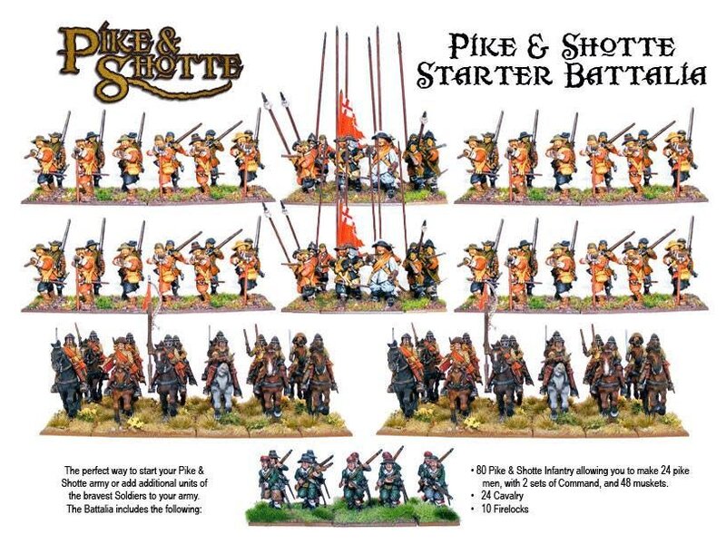 Warlord Games Pike & Shottle Battalia Starter Army Box (80 Inf, 24 Cav, 10 Firelocks)