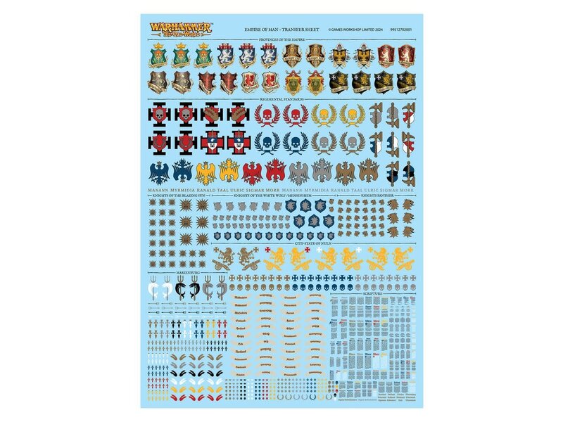 Games Workshop Tow Empire Of Man Transfer Sheet