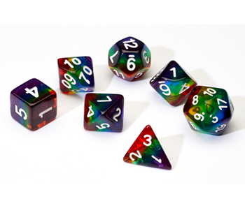 Sirius Dice Translucent Rainbow Resin 7-die Set