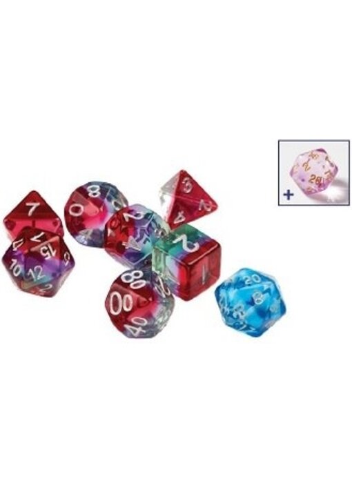 Sirius Dice Semi-translucent Watermelon 7-die Set