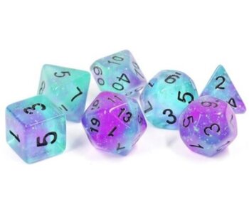 Sirius Dice Glow-in-the-dark Peacock Glowworm 7-die Set