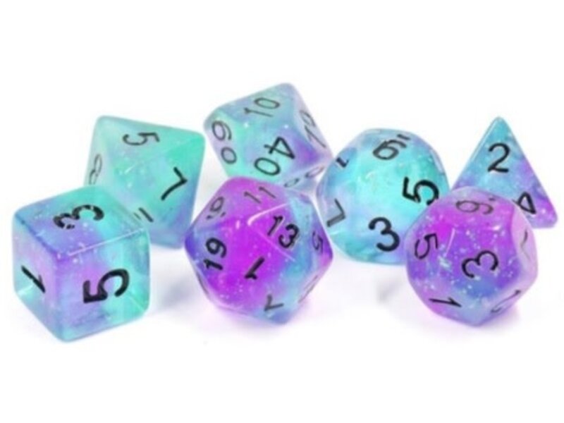 Sirius Dice Sirius Dice Glow-in-the-dark Peacock Glowworm 7-die Set